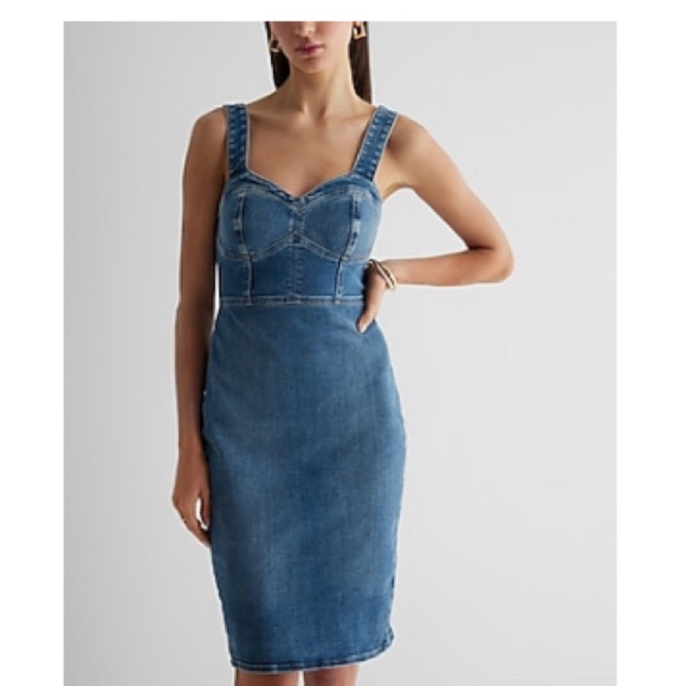 Never worn express denim dress